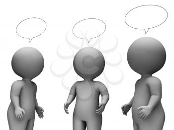 Speech Bubble Indicating Copy Space And Illustration 3d Rendering