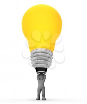 Lightbulb Idea Meaning Power Source And Concepts 3d Rendering