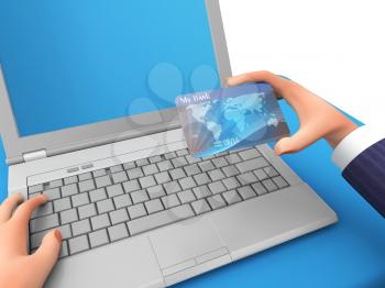 Credit Card Meaning World Wide Web And Business Person 3d Rendering