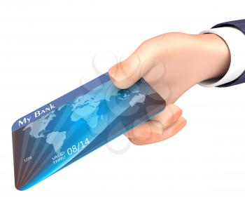Credit Card Representing Business Person And Trade 3d Rendering