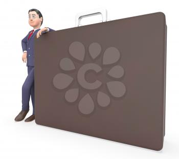 Character Briefcase Meaning Business Person And Entrepreneurs 3d Rendering