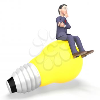Idea Businessman Meaning Think About It And Power Source 3d Rendering