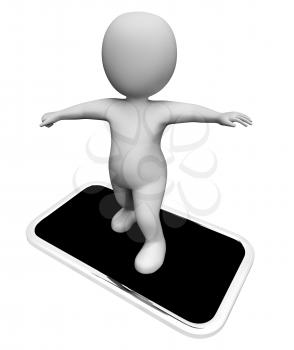 Online Smartphone Meaning World Wide Web And Website 3d Rendering