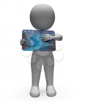 Credit Card Showing Debt Problem And Plastic 3d Rendering