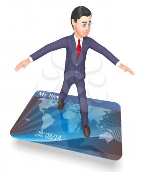Debit Card Meaning Credit Cards And Plastic 3d Rendering