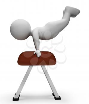 Pommel Horse Representing Get Fit And Agility 3d Rendering