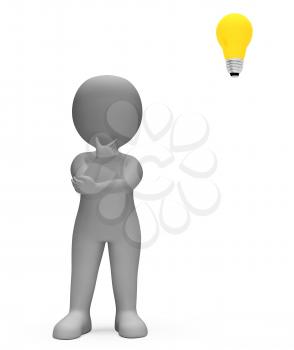 Lightbulb Idea Indicating Think About It And Innovations 3d Rendering