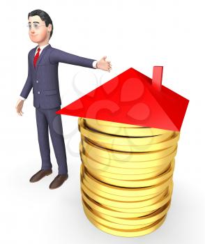 Finance Character Meaning Business Person And Profit 3d Rendering