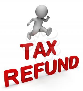 Tax Character Showing Money Back And Returned 3d Rendering