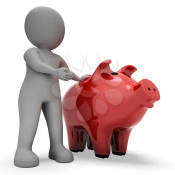 Piggybank Money Representing Finances Save And Cash 3d Rendering