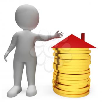 Character Finance Meaning Home Finances And Residential 3d Rendering