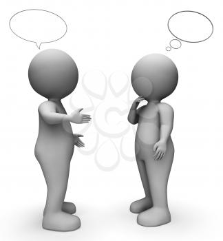Speech Bubble Indicating Copy Space And Characters 3d Rendering