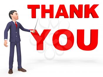 Thank You Indicating Appreciate Business And Render 3d Rendering