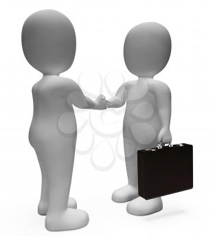 Businessmen Agreement Meaning Shaking Hands And Executive 3d Rendering