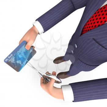 Credit Card Meaning Business Person And Loan 3d Rendering
