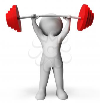 Weight Lifting Showing Fitness Center And Work-Out 3d Rendering