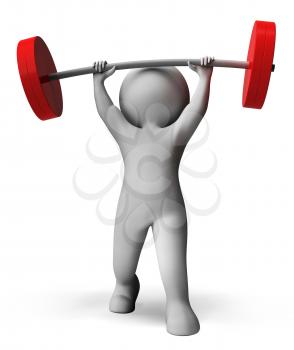 Weight Lifting Indicating Get Fit And Train 3d Rendering