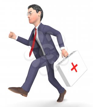 First Aid Indicating Business Person And Entrepreneur 3d Rendering