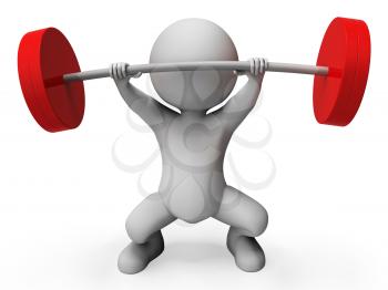 Weight Lifting Meaning Bar Bell And Exercising 3d Rendering