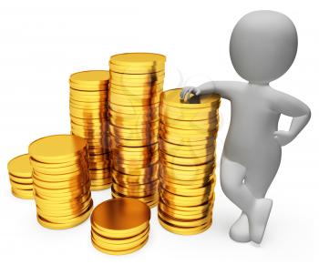Savings Coins Meaning Saver Profit And Earn 3d Rendering