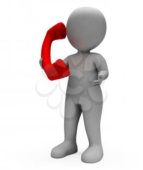 Call Character Showing Communication Talk And Talking 3d Rendering