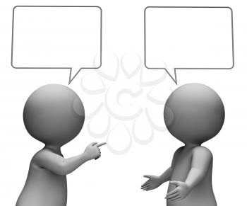 Speech Bubble Showing Copy Space And Talking 3d Rendering