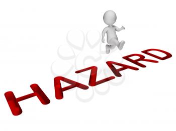 Hazard Overcome Indicating Danger Hurdle And Risks 3d Rendering