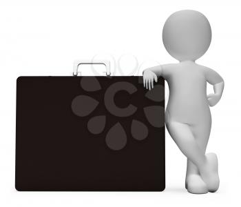 Briefcase Character Showing Business Person And Entrepreneurs 3d Rendering