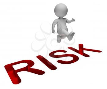 Risk Overcome Meaning Hard Times And Difficult 3d Rendering