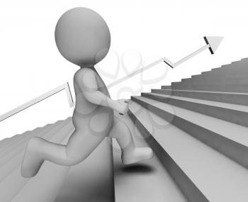 Up Arrows Meaning Success Successful And Winning 3d Rendering