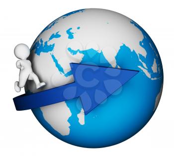 Globe Worldwide Showing Globally Render And Illustration 3d Rendering