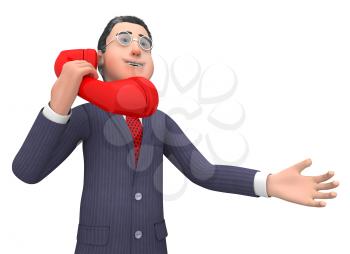 Talking Call Indicating Business Person And Talked 3d Rendering