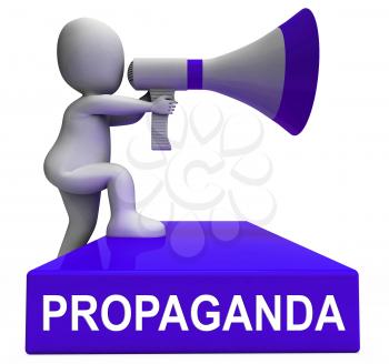 Propaganda Megaphone Message From North Korea 3d Illustration. Misinformation And Misleading Government News Hoax Manipulation From Kim Jong Un