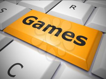 Games button to show online Sports and amusement. Like gambling or tournaments such as competitions - 3d illustration