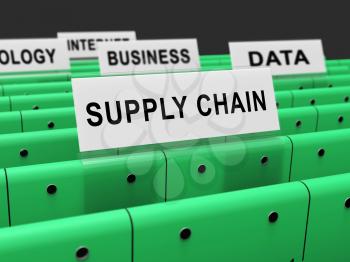 Digital Supply Chain Supplier Logistics 3d Rendering Shows Using Technology And Data Processes For Shipping Or Shipments