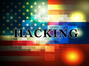 Hacking American Flag Showing Hacked Election 3d Illustration