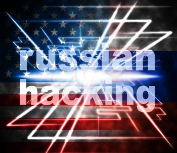 Russian Hacking Light Burst Showing Attack 3d Illustration