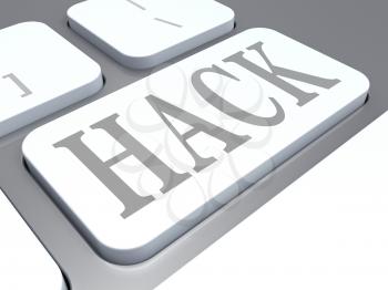 Hack Keyboard Key Shows Russian Hacking 3d Illustration