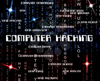 Computer Hacking Words Showing Data Stolen 3d Illustration