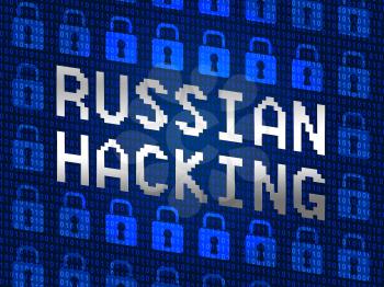 Russian Hacking Locks Showing Election Data 3d Illustration