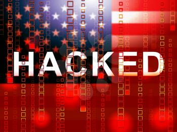Hacked American Flag Meaning Hacking Election 3d Illustration