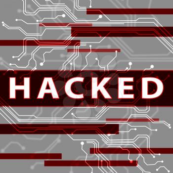 Hacked Electronics Circuit Showing Data Hacking 3d Illustration
