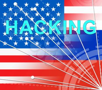 Hacking American Flag Showing Hacked Election 3d Illustration