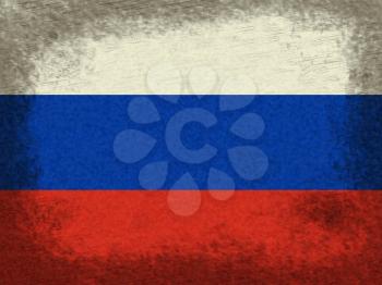 Russia Flag And Grunge Background 3d Illustration