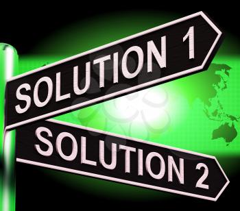 Solution 1 or 2 Choice Shows Strategy Options 3d Illustration