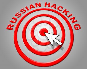 Russian Hacking Target With Pointer 3d Illustration