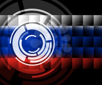 Russia Flag Design Showing Hacking 3d Illustration