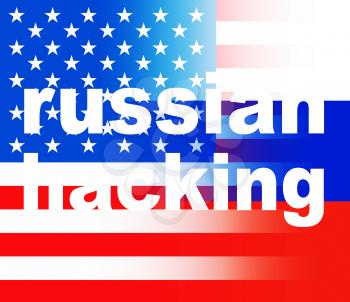 Russian Hacking On Usa Russia Flag 3d Illustration