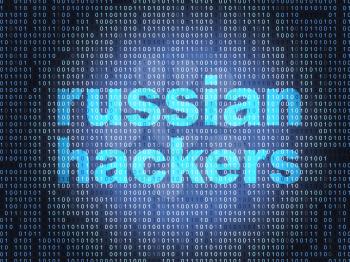 Russian Hackers On Data Background Hacking 3d Illustration