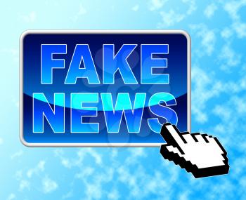 Fake News Button Being Pushed By Hand 3d Illustration